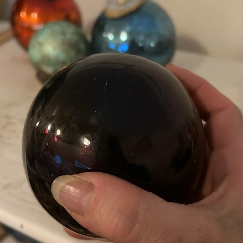 Antique German kugel Amethyst purple blown glass ornament
